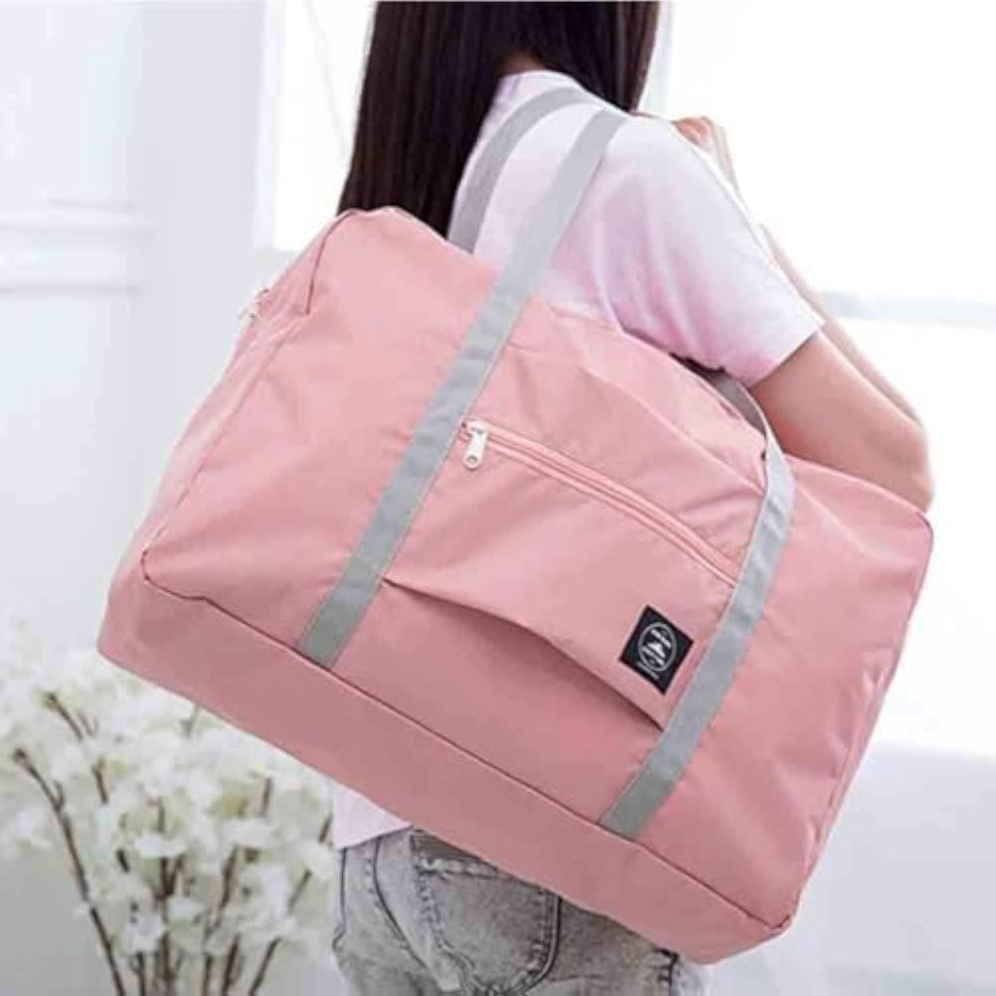 Travel Foldable Nylon Duffle Tote Bag, Lightweight Carry-On